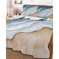 thumbnail image 3 of Quilts Twin Size, Coastal Beach Soft Comforter Bedding Set for Bed, Nautical Ocean Blue Beige Seaside Lightweight Quilted Bedspread with Pillow Cover(2 Pieces) for All Season, 68x86 Inch, 3 of 6