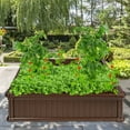 thumbnail image 5 of Gymax 48.5'' Raised Garden Bed Square Plant Box Planter Flower Vegetable Brown, 5 of 10