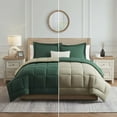 thumbnail image 3 of Nestl Full Size Comforter Sets, 3 Piece Bed in a Bag, Reversible Down Alternative Bedding Set, Hunter & Sage Green, 3 of 10