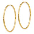 thumbnail image 2 of Diamond2Deal 14k Yellow Gold Endless Hoop Earrings for Women (L- 1.3 in, W-1.3 in), 2 of 5