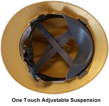 MSA V-Gard One-Touch Suspensions Full Brim Hard Hats - Gold