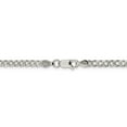 thumbnail image 3 of White Sterling Silver chain Curb Pave 20 in 4 mm 4mm pave, 3 of 5
