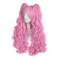 thumbnail image 3 of 28"/70cm Lolita Long Curly Clip on Ponytails Cosplay Wig (Rouge Pink), 3 of 7