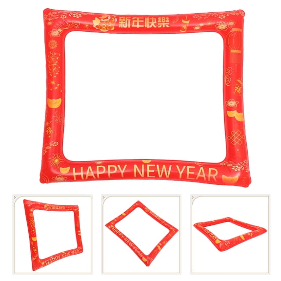 Supvox Red Inflatable Photo Frame Prop for Party Decor and New Year Celebration Fun