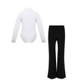 thumbnail image 2 of TSSOE Boys Latin Salsa Modern Dance Costume Kids Long Sleeve Leotard Shirts with Pants for Professional Jazz Dancewear White&Black 6, 2 of 5
