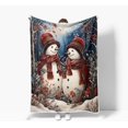 thumbnail image 4 of Christmas Snowman Throw Blanket Holiday Winter Fuzzy Soft Warm Throw Blanket for Couch Sofa Chair Bed Camping Traveling Flannel Throws and Blankets, 60X80IN, 4 of 5