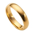 thumbnail image 4 of Gold Plated 4mm Polished Tungsten Carbide Wedding Ring Classic Half Dome Band Size 5.5, 4 of 6
