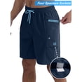 thumbnail image 6 of APTRO Mens Swim Trunks 9'' With Pockets Quick Dry Swim Shorts Board Shorts Bathing Suit Swimsuit Summer Beach Shorts Navy S, 6 of 6