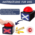 thumbnail image 2 of 3Pcs Game Answer Buzzer, Game Buzzer Alarm Sound Play Button with Light Trivia Quiz Got Talent Buzzer Game Toys Show, 2 of 7