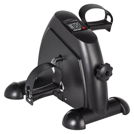 Vowella Mini Exercise Bike, Under Desk Exercise Bike Pedal Exerciser with LCD Screen for Seniors & Office, 220 lbs Capacity, Black