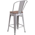 thumbnail image 5 of Home Square 24" Metal Counter Stool in Silver and Wood Grain - Set of 2, 5 of 5