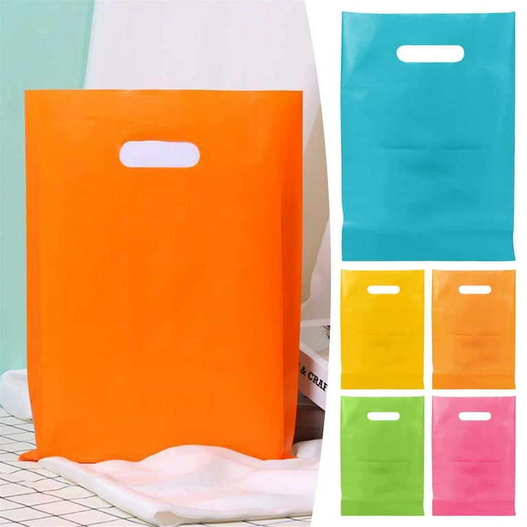 NIUREDLTD Kitchen Essentials Plastic Bags with Handles 50Pack Gift Bags Shopping Totes in Bulk for Retail Stores Merchandise Small Business