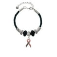 thumbnail image 3 of Delight Jewelry Silvertone Pink Ribbon ''Survivor'' Best Friend Celtic Knot Leather Bead Bracelet, 7"+2" Extender, 3 of 4