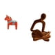 thumbnail image 5 of Escultura coleccionable de un caballo Dalecarlian sueco, ideal para estanterías, armarios o decoración del hogar. Figura artística de un pensador abst, 5 of 8