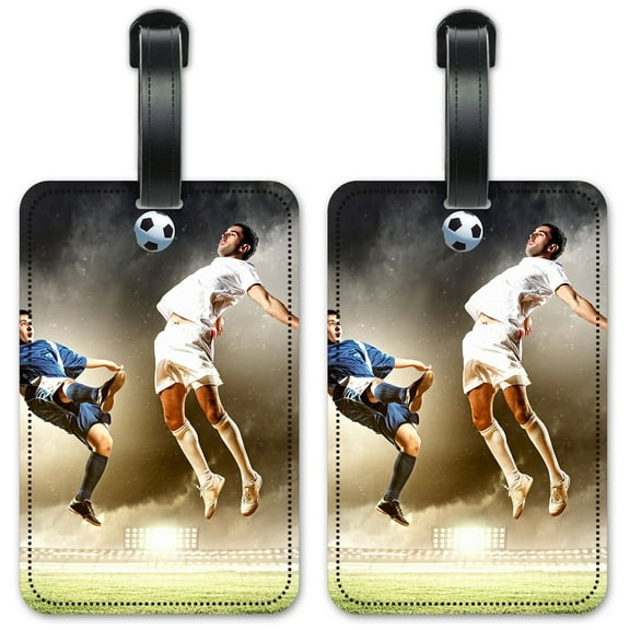 Soccer Players - Luggage ID Tags / Suitcase Identification Cards - Set of 2