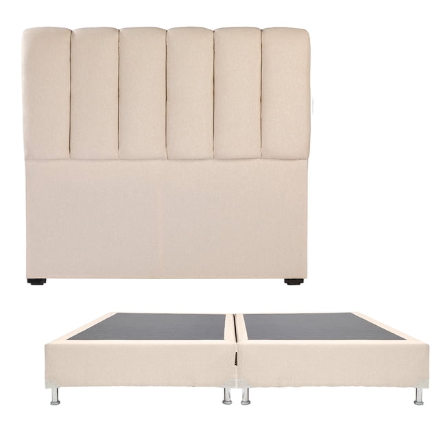 Box Base Cama King Size + Cabecera Kami Beige