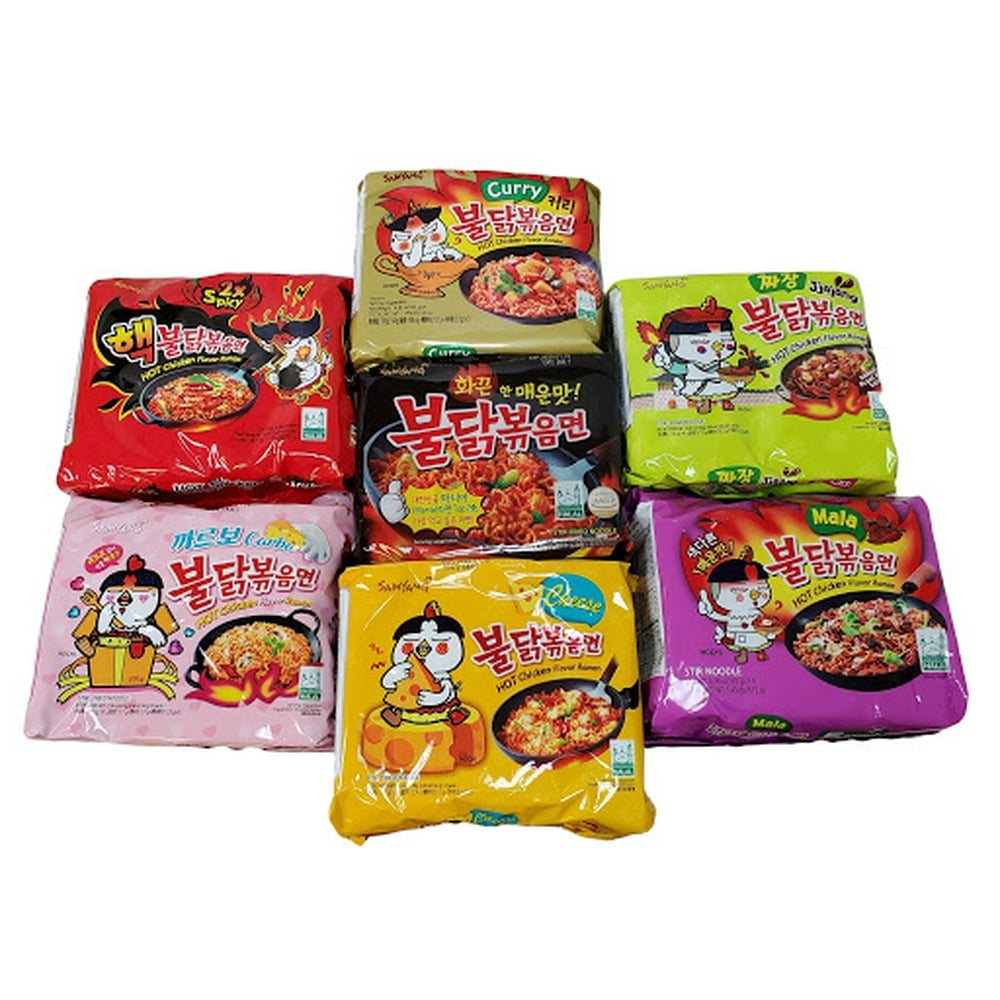 Samyang Spicy 7 Variety Flavors Pack, 4.9 oz (Pack of 35)