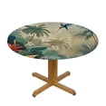 thumbnail image 3 of JRXY Flower Plant Leaves Trees Sunset Road, Ink Wash Nature Landscape Summer Fall Spring Table Cloth - Round Table Cover White, 3 of 8