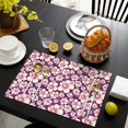 thumbnail image 3 of Pioneer Flower Floral Print Pattern Summer Placemats Table Placemats Set Of 6-Linen Kitchen Washable Placemats Table Mats 12x18 Inch Non-Slip Heat Resistant, 3 of 5