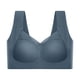 thumbnail image 4 of sin costuras para mujer, ropa interior, tirantes anchos, sin aros, cómodo, transpirable, sin costuras, Bralette, es diarios, jersey Azul oscuro Yinane  Sujetador sin costuras, 4 of 8