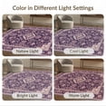 thumbnail image 7 of ODIKA 3'x5' Washable Throw Rug Stain Resistant, Low Profile, Non-Slip Pink Purple Damask Symmetrical Ornamental Ivory Border for Entryway, Kitchen, Mudroom, 7 of 7