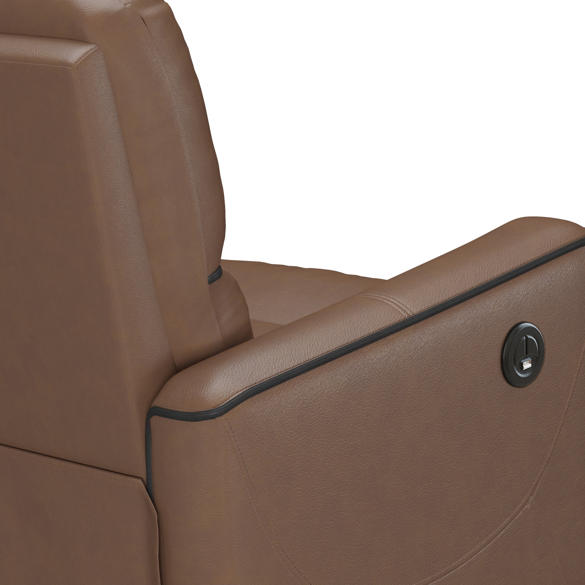 Hillsdale Provenza Faux Leather Power Recliner with USB Port, Saddle Brown