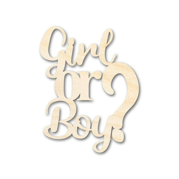 Unfinished Girl or Boy Sign Shape 14" / 1/4"