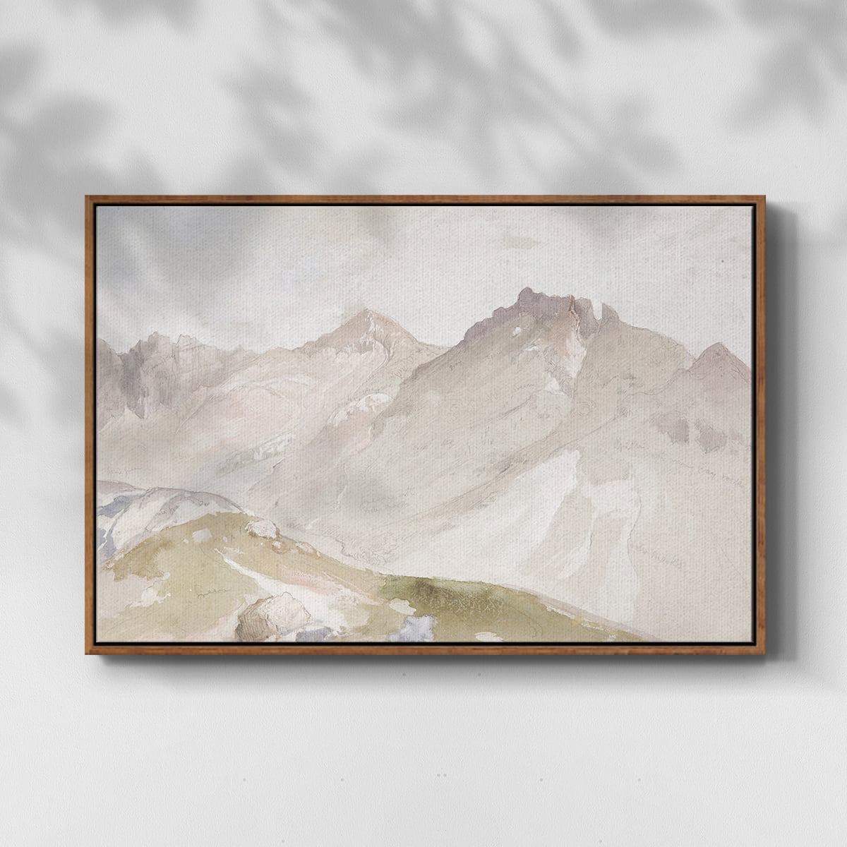 Vintage Landscape-CCCVII By Wexford Home Framed in Walnut Wood Gallery Wrapped Canvas 17 in. x 25 in.