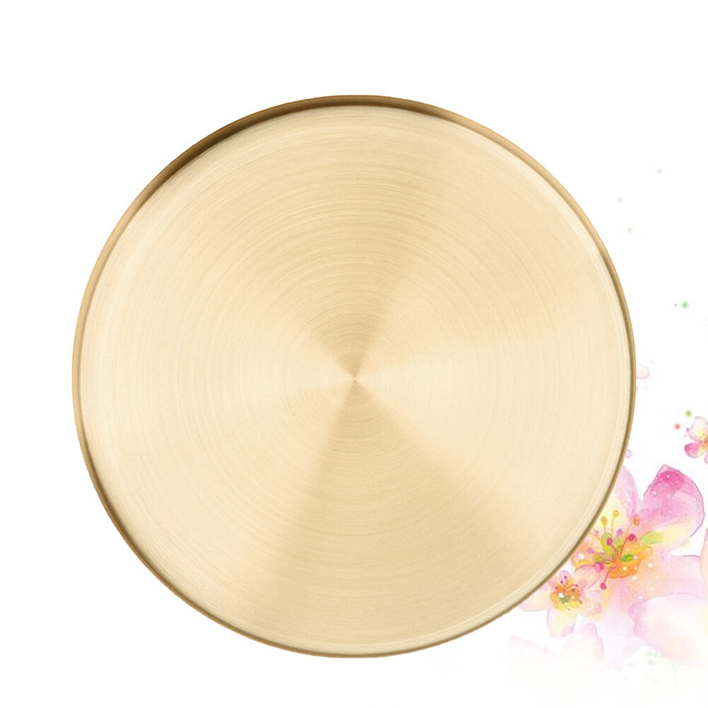 Round Mirror Serving Tray Storage Tray Nordic Style Jewelry Tray Necklace Earrings Rings Bracelet Tray - 300mm, Women's, Size: 300 mm, Gold