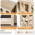 thumbnail image 4 of VINGLI Fireplace TV Stand up to 70 inch TVs, Farmhouse Entertainment Center with Electric Fireplace Heater & Adjustable Shelves, Fireplace Media Console Table, Natural Oak, 4 of 8