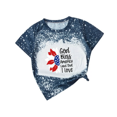 

Printed Top Children Clothes Top Tshirt Letter Flag Women American Family Kids Christmas Family Matching Pajamas