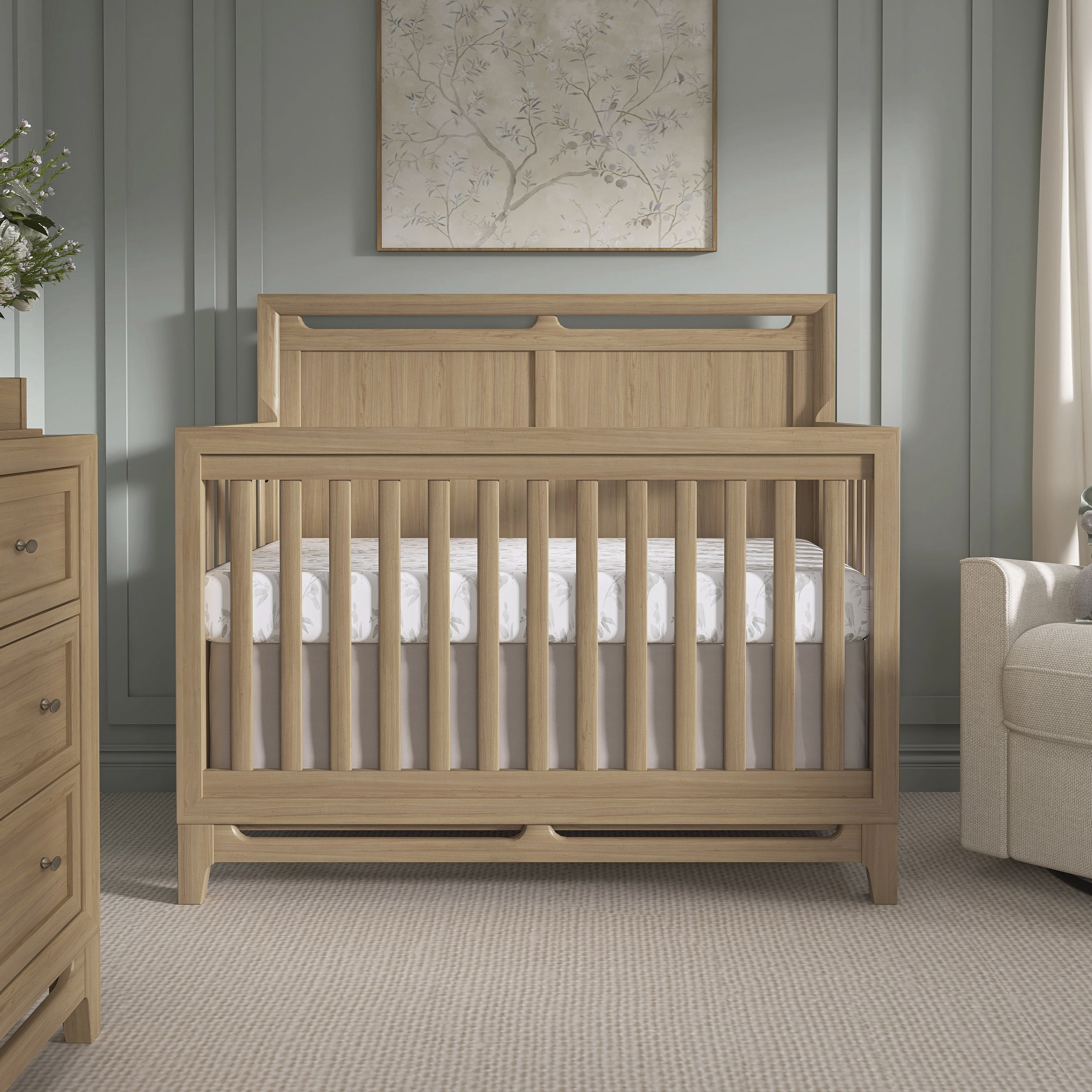 Evolur Bradford 5 in 1 Convertible Crib, Alpine Oak