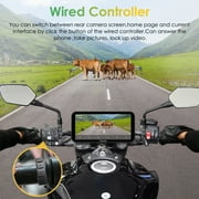 Carpuride Motorcycle CarPlay Screen, Dual 1080P Dash Cameras, IP67 Waterproof, Touch Screen (603D)