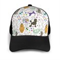 thumbnail image 3 of Naloa Colorful Poodle Dog Adult adjustable Print Baseball Hat, Patchwork curved brim baseball capfor Men and Women, One Size, 3 of 5