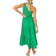 thumbnail image 1 of Vestido largo Qarigey Sin mangas plisado un hombro Verde claro, Talla XL, 1 of 6
