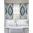 thumbnail image 5 of Blue Boho Floral Sheer Curtains 54 Inch Length 2 Panels Set for Living Room/Bedroom, Vintage National Floral Textured Semi Curtain Sheers Drapes Rod Pocket Curtains Window Treatment Set 52''x54''x2, 5 of 7