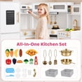 thumbnail image 6 of Wisairt Corner Wooden Play Kitchen for Kids, Interactive Pretend Play Kitchen with Realistic Lights & Sounds, 23 Pcs Cooking Accessories, Age 3+, White, 6 of 7