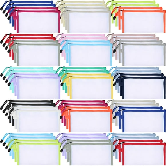 Funda de malla con cremallera Leelosp, 80 unidades, nailon multicolor, 23 x 12 cm