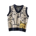 thumbnail image 3 of kusrkot Pull en Tricot, Motif Animal, Mode, Sans Manches, 3 of 9
