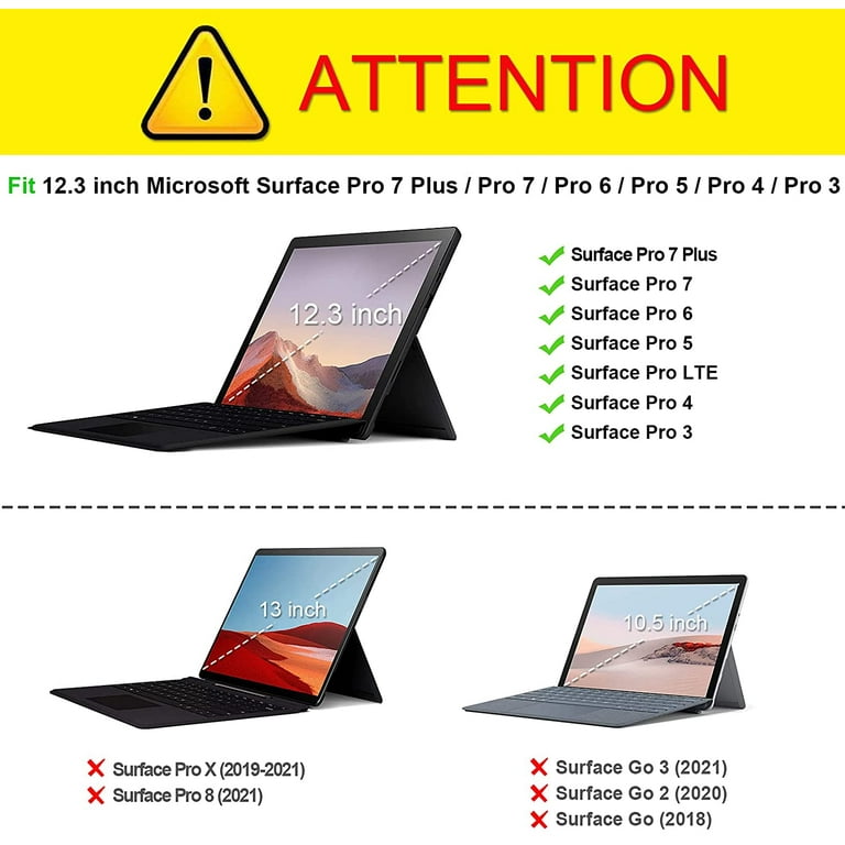 Portfolio Case for 12.3 Inch Microsoft Surface Pro 7 Plus, Surface