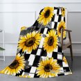 thumbnail image 2 of Spxubz Sunflower Pattern Flannel Throw Blanket For Gift Home Sofa Bed Decoration 50x40 inch, 2 of 5