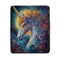 thumbnail image 2 of 60x80 inch Crystal Fleece & Arctic Fleece Blanket Soft Bed Throws for Home or Camping Psychedelic Art Unicorn, 2 of 7
