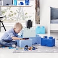 thumbnail image 4 of Room Copenhagen: LEGO Storage Brick - 2 Knob Lid, Bright Blue - 9.8 x 4.9 x 7.1" Stackable Plastic Container, Holds 400 Blocks, Toy Home Organizer Box, 4 of 8