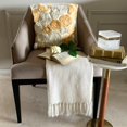 thumbnail image 2 of The HomeCentric Pillow Case Zipper, Ivory Shams, Ribbon Gold Rose Flower Floral Theme Pillow Shams, Pack of 2, 24x24 inch (60x60 cm) Square Silk Pillow Sham, Pillow - Gold N Ivory Blooms, 2 of 10