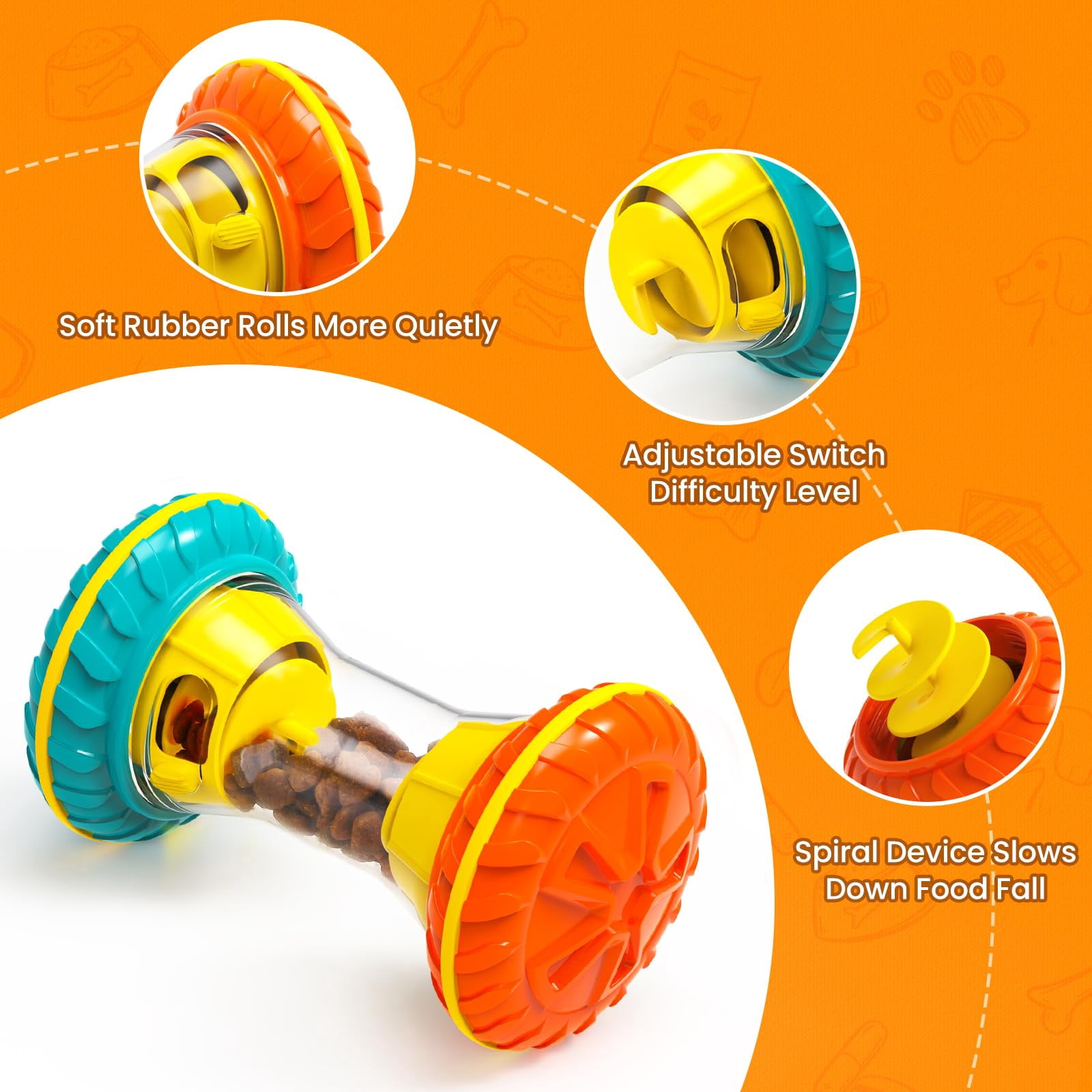 Dog Toys, Dog Puzzle Toys for Smart, Dog Enrichment Toy to Keep Them Busy, Treat Dispensing Toy Slow Puzzles Feeder, Yellow