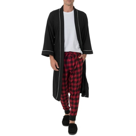 Blue Mens Sleepwear - Fruit of the Loom Men's Soft Touch Waffle Robe