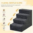 thumbnail image 4 of PawHut 4-Step Pet Steps Cat Stairs, Cats/Dogs, Climbing on Bed, Dark Grey, 4 of 10