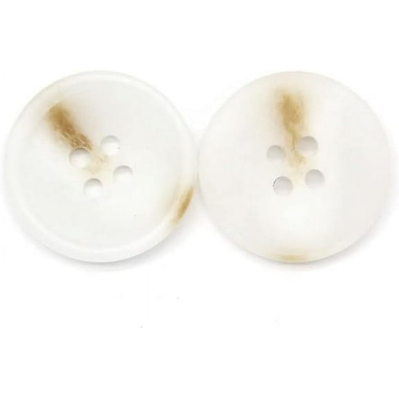 10 Pcs Imitation Horn Flatback Buttons Resin Buttons for Clothing Suit Coat Decorations DIY Accessories (01 White, 15mm)
