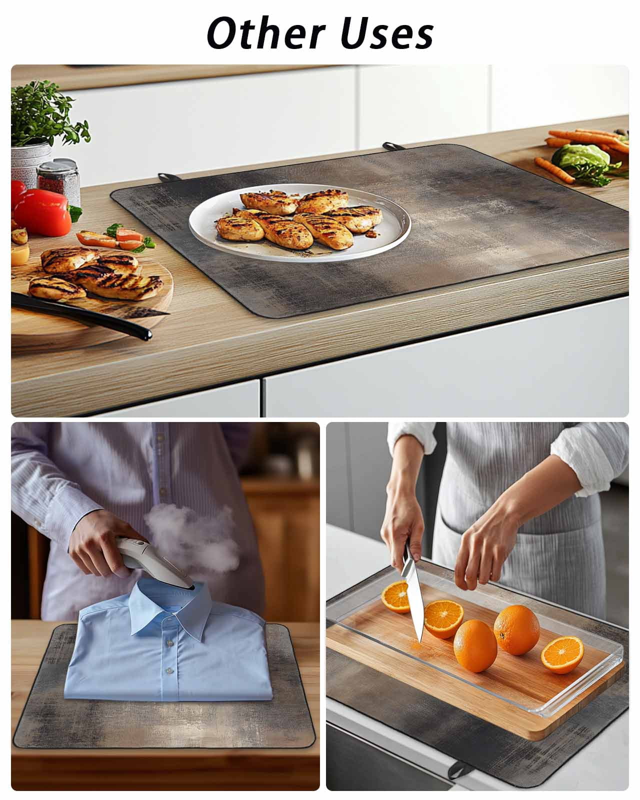 Stove Top Covers for Electric Stove, Brown Glass Stovetop Cover Protector, Modern Abstract Art Ombre Oil Painting Induction Cooktop Protector Oven Mat for Kitchen Countertop 24"x21"