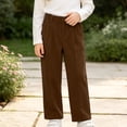 thumbnail image 6 of YUANxueke Girls Corduroy Pants High Waisted Casual Loose Fit Fashion Straight Leg Trousers for 5-16 Years, 6 of 8